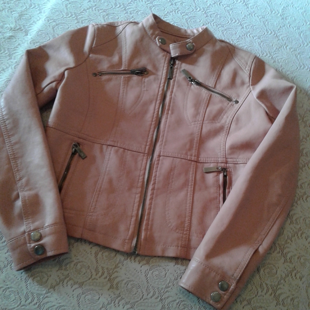 🌺 Girls Jou Jou Pink Polyurethane Jacket